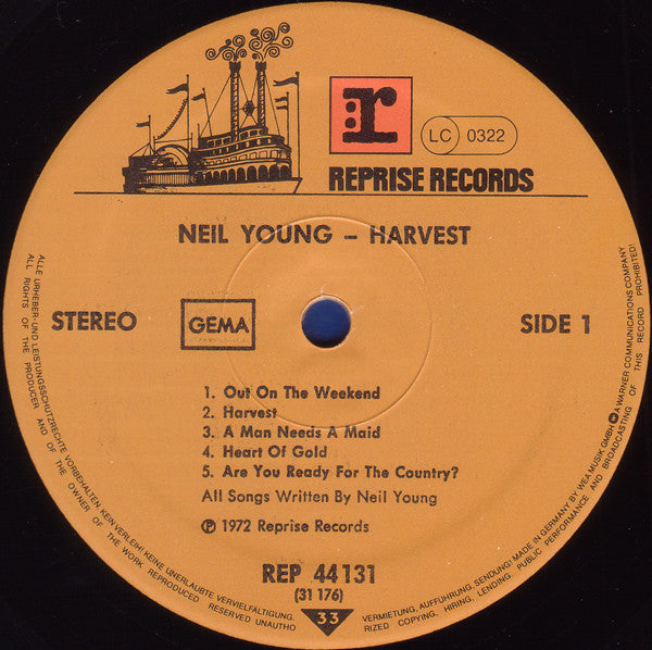 Neil Young : Harvest (LP, Album, RE)