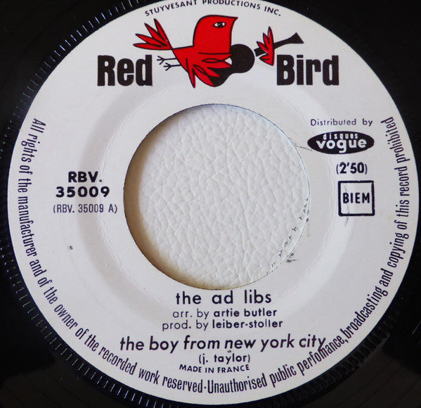 The Ad Libs : The Boy From New York City / Kicked Around (7", Single)