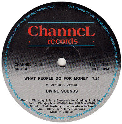 Divine Sounds : What People Do For Money (12", Single)