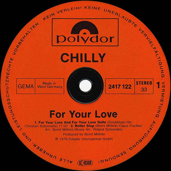 Chilly : For Your Love (LP, Album)