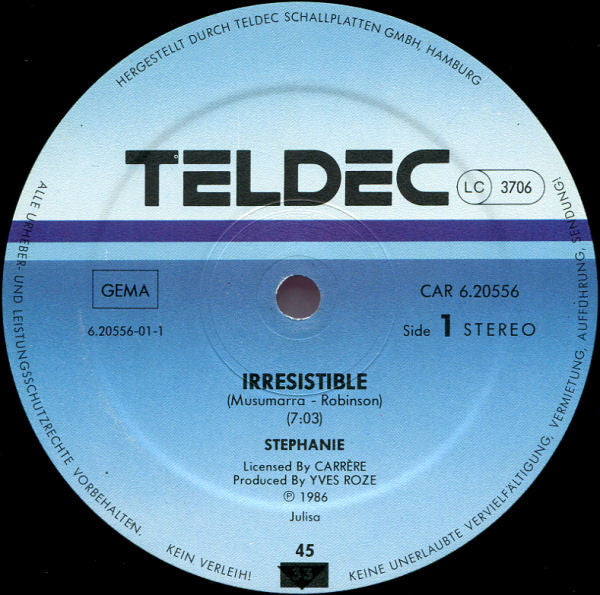 Stephanie (2) : Irresistible (12", Maxi)
