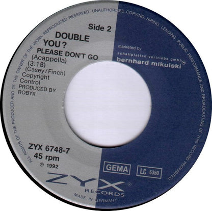 Double You ?* : Please Don't Go (7", Single)