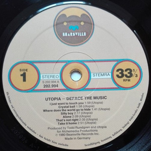 Utopia (5) : Deface The Music (LP, Album)
