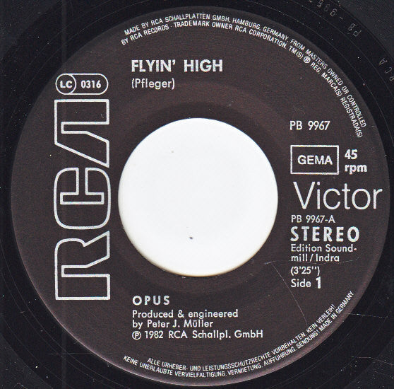 Opus : Flyin' High (7", Single)