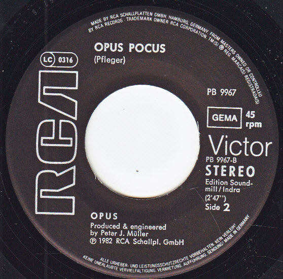 Opus : Flyin' High (7", Single)