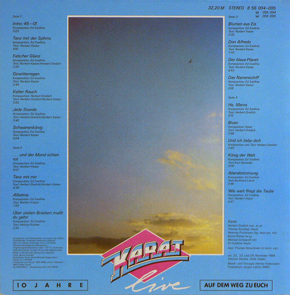 Karat : 10 Jahre - Auf Dem Weg Zu Euch - Live (2xLP, Album)