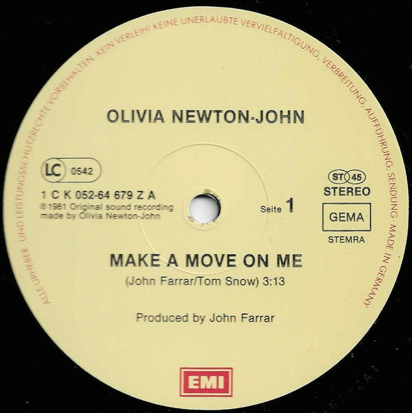 Olivia Newton-John : Make A Move On Me (12")