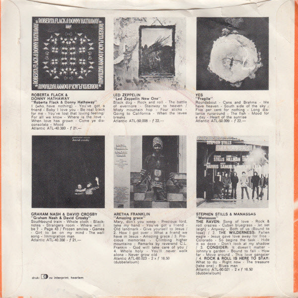 Roberta Flack : Killing Me Softly With His Song (7", Single)