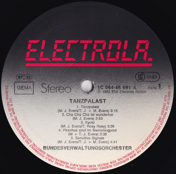 Bundesverwaltungsorchester : Tanzpalast (LP, Album)