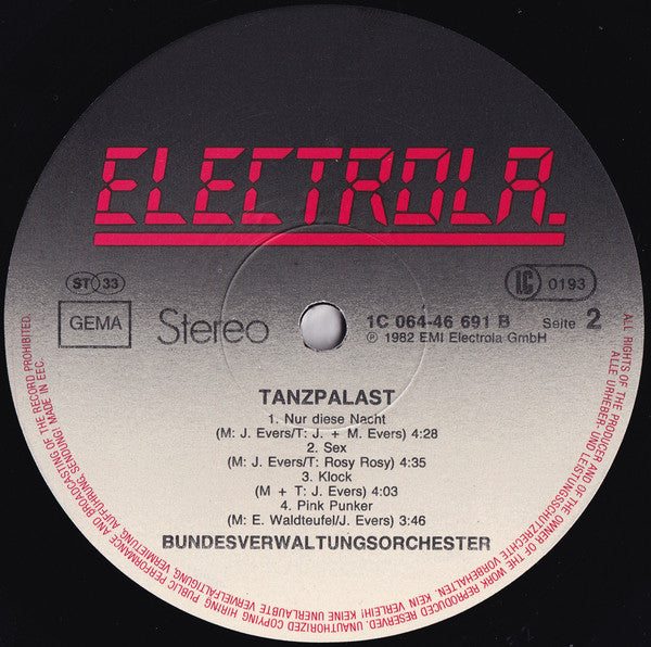 Bundesverwaltungsorchester : Tanzpalast (LP, Album)