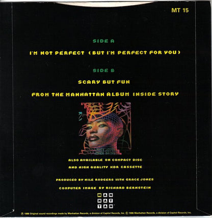 Grace Jones : I'm Not Perfect (But I'm Perfect For You) (7", Single)