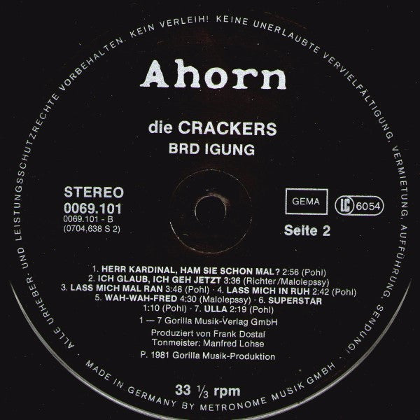Die Crackers : B R D igung (LP, Album)