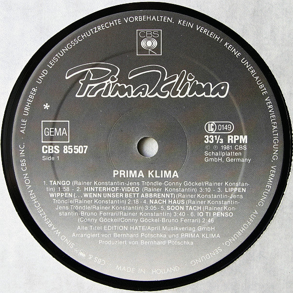 Prima Klima : Prima Klima (LP, Album)