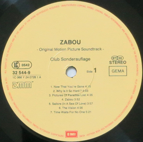 Various : Zabou (Original Motion Picture Soundtrack) (LP, Comp, Club)