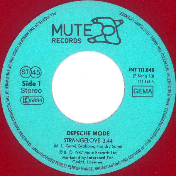 Depeche Mode : Strangelove (7", Single, Red)