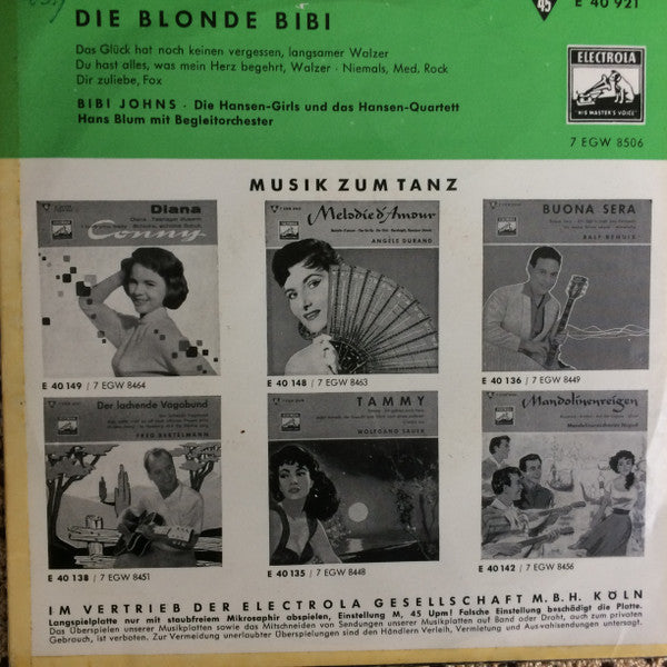 Bibi Johns : Die Blonde Bibi (7", EP, Mono)