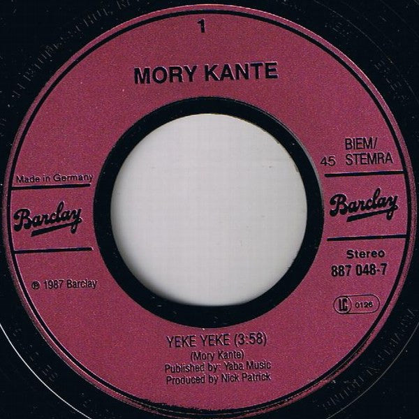Mory Kante* : Yé Ké Yé Ké (7", Single)