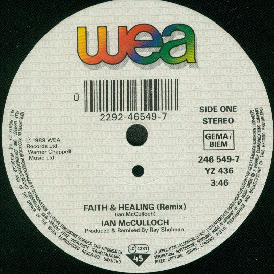 Ian McCulloch : Faith & Healing (7", Single, Sol)