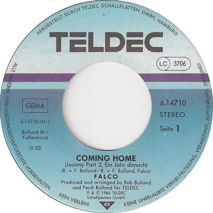 Falco : Coming Home (Jeanny Part 2, Ein Jahr Danach) (7", Single)