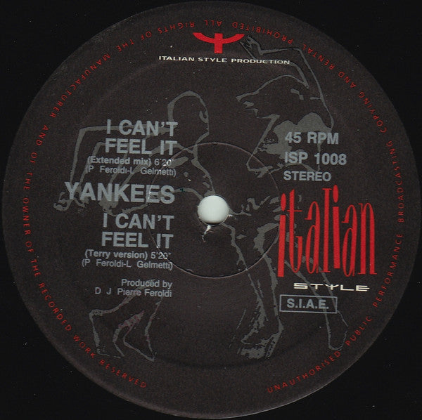 Yankees : I Can't Feel It (12", Lab)
