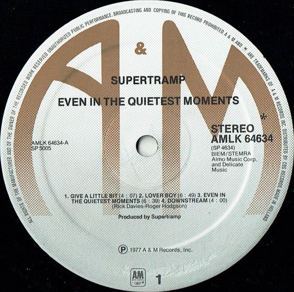 Supertramp : Even In The Quietest Moments... (LP, Album)