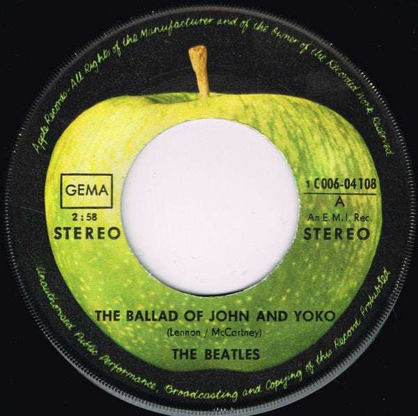 The Beatles : The Ballad Of John And Yoko / Old Brown Shoe (7", Single)