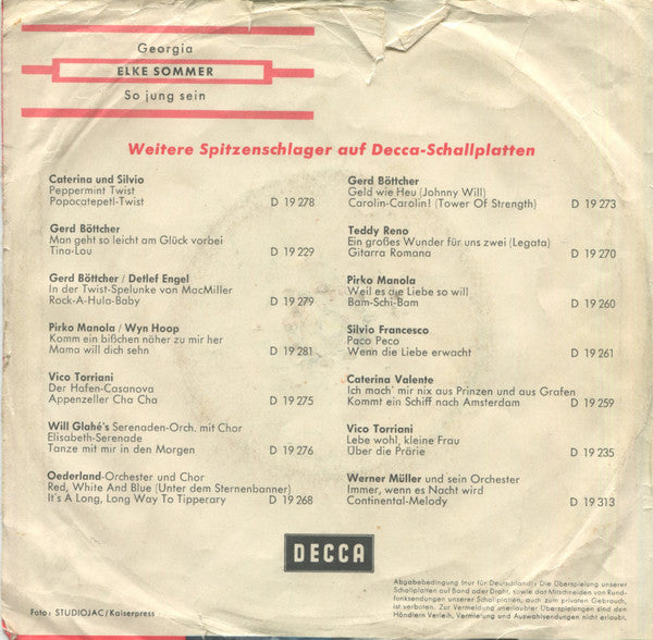 Elke Sommer : Georgie (7", Single, Mono)
