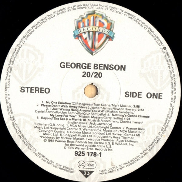 George Benson : 20/20 (LP, Album, RSA)