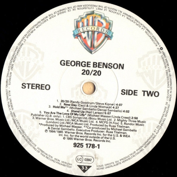 George Benson : 20/20 (LP, Album, RSA)