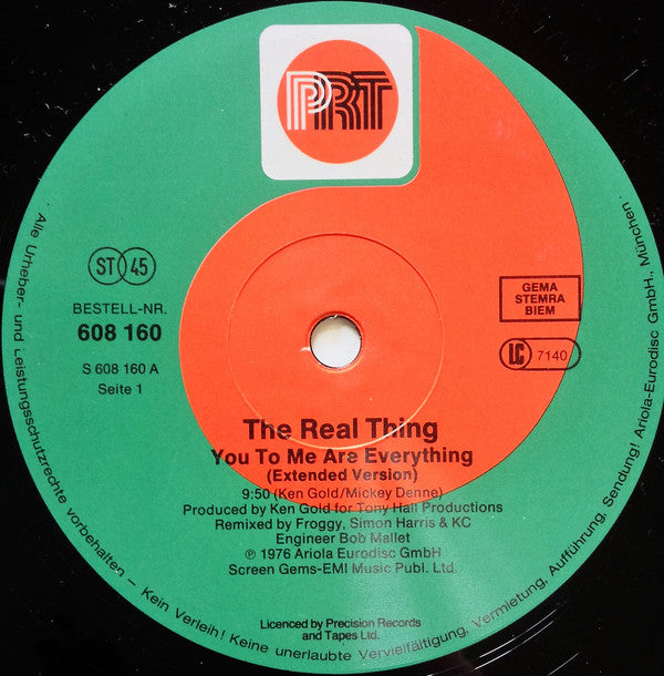 The Real Thing : You To Me Are Everything (The Decade Remix 76-86) (12", Maxi)