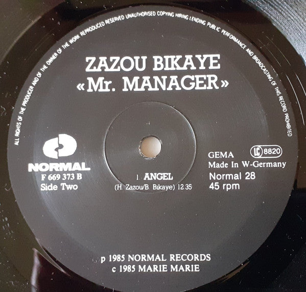 Zazou Bikaye : Mr Manager (12")
