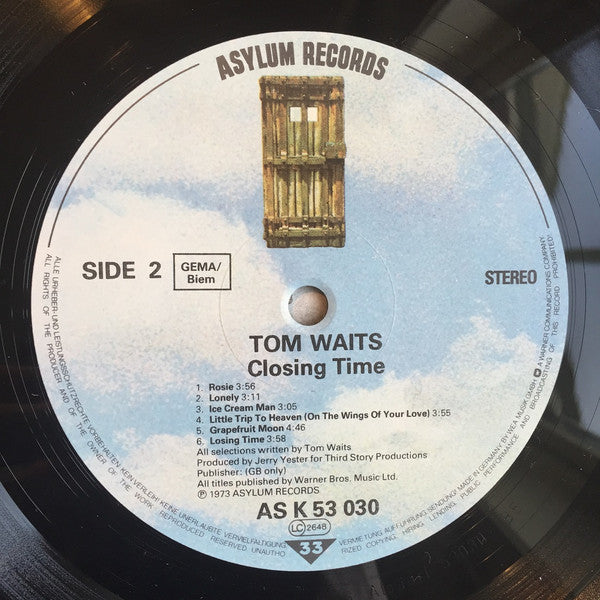 Tom Waits : Closing Time (LP, Album, RE)