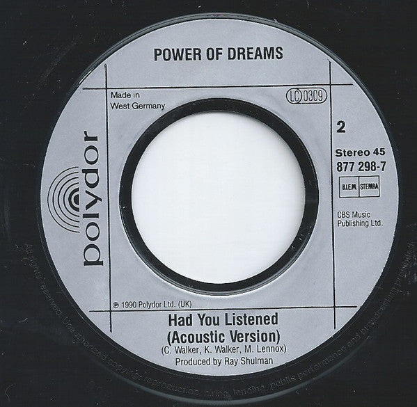 Power Of Dreams : 100 Ways To Kill A Love (7", Single)