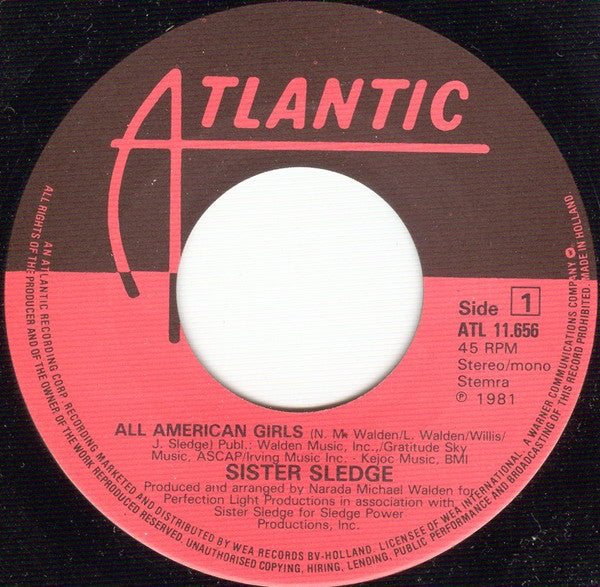 Sister Sledge : All American Girls (7")