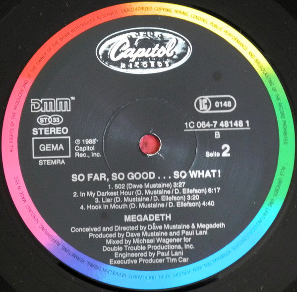 Megadeth : So Far, So Good... So What! (LP, Album)