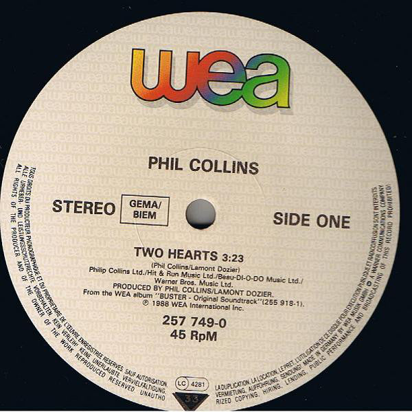 Phil Collins : Two Hearts (12")
