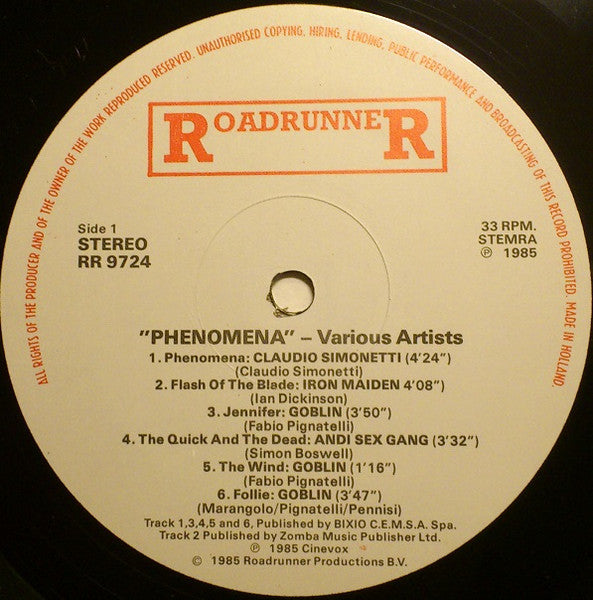 Various : Phenomena (Original Soundtrack) (LP, Comp)