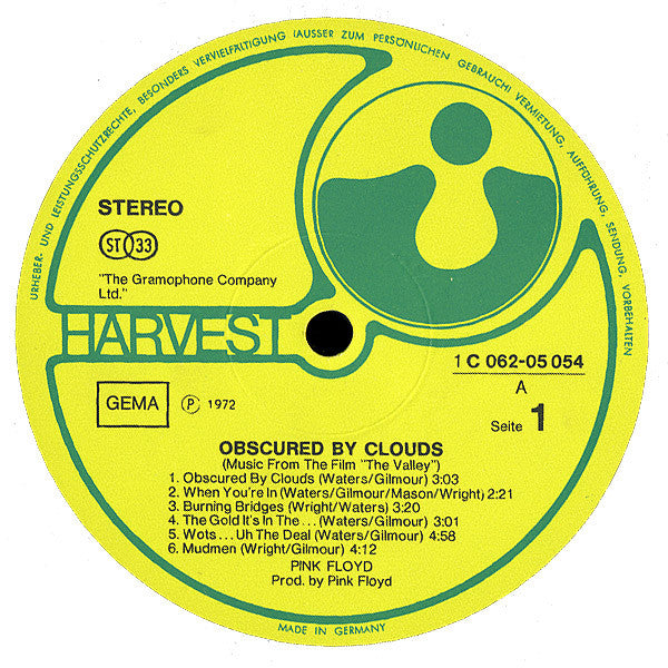 Pink Floyd : Obscured By Clouds (LP, Album)