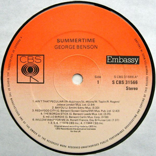 George Benson : Summertime (LP, Comp)