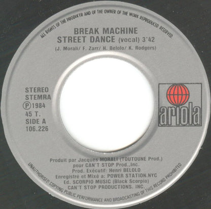 Break Machine : Street Dance (7", Single)
