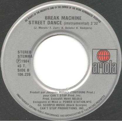 Break Machine : Street Dance (7", Single)
