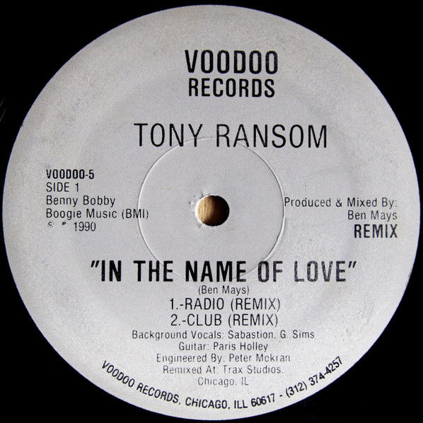 Tony Ransom : In The Name Of Love (Remix) (12")
