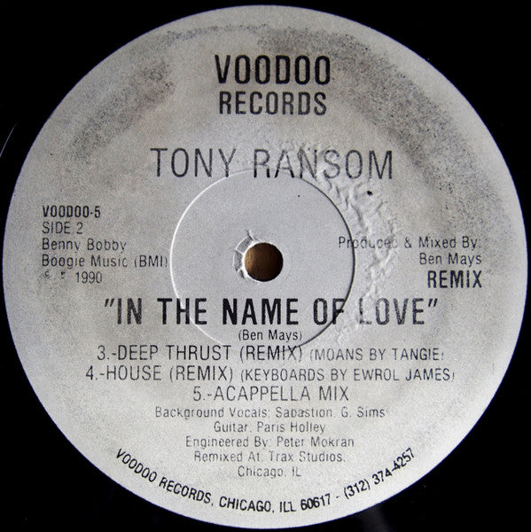Tony Ransom : In The Name Of Love (Remix) (12")