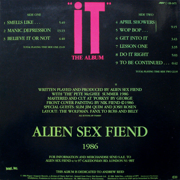 Alien Sex Fiend : “It” The Album (LP, Album, Red)