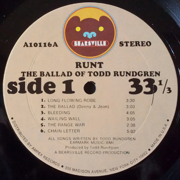 Runt : The Ballad Of Todd Rundgren (LP, Album, Mon)