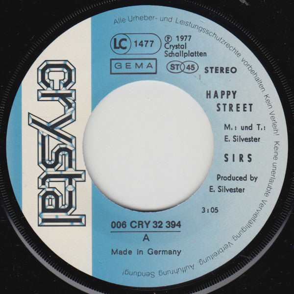 Sirs : Happy Street (7", Single)