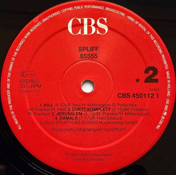 Spliff : 85555 (LP, Album, RE)