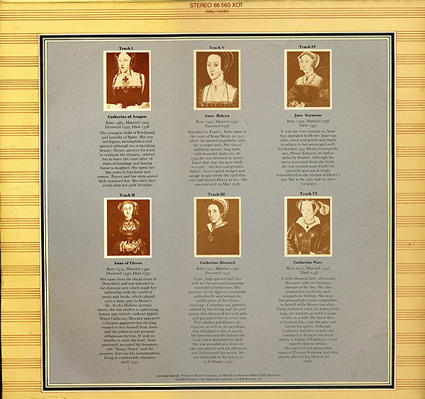 Rick Wakeman : The Six Wives Of Henry VIII (LP, Album, RE, Gat)
