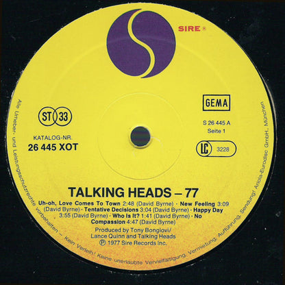 Talking Heads : Talking Heads: 77 (LP, Album)