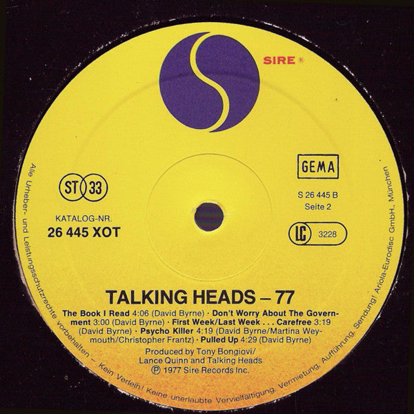 Talking Heads : Talking Heads: 77 (LP, Album)